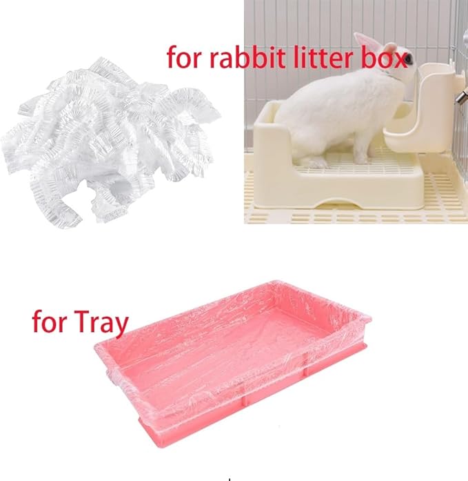50 Pcs Disposable Rabbit Cage Liner Plastic Toilet Film Leak-Proof for Small Animals Bunny Guinea Pig Bird Cage Liners Litter Box Crate Tray Drawer Quick Cleanup Essentials Indoor (Extra Large)