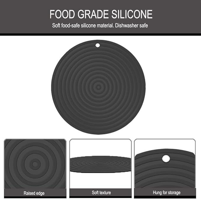 2 Pack Silicone Pet Food Mat, Small Rubber Mat for Dog Bowl, Cat Food Mat, Cat Bowl Mat Placemat Prevent for Food and Water Overflow, 9.5"x9.5"