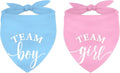 Whaline 2 Pack Gender Reveal Dog Bandana Team Boy Team Girl Triangle Pet Scarf Pink Blue Pregnancy Announcement Pet Neckerchief for Pets Daily Wear Photo Prop Party Supplies, 26.8 x 17.7 x 17.7 Inch