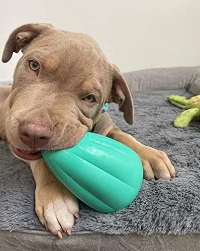 Chew King by Mammoth Premium Treat Dispensing Dog Toy, Durable Natural Rubber Chew Toy, Safety Air Vent, Interactive Enrichment Toy for Aggressive Chewers, Large Pack of 2- Teal