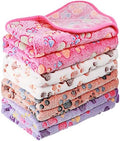 Tatuo 4 Pcs Dog Blanket for Pet Cat Blankets Indoor Puppy Teething Stuff Toys Paw Print Fleece Soft Blanket Sleep Mat for Guinea Pig Cage(White, Coffee, Pink, Purple,Medium(30 x 20.5 Inch),Square)