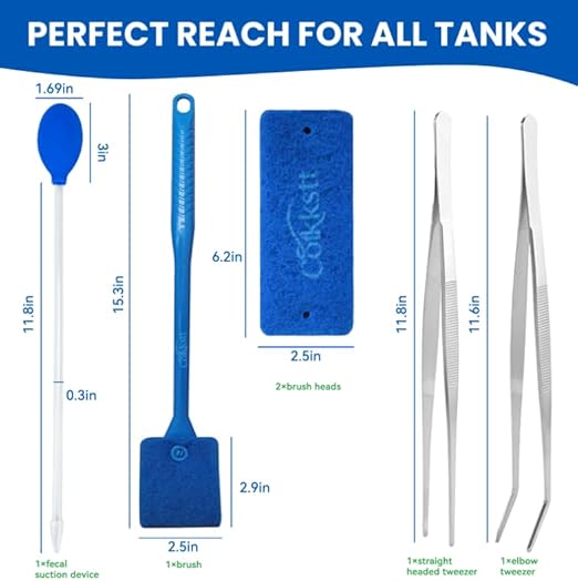 6 Pcs Aquarium Gravel Cleaner Set, Fish Tank Accessories, Fish Tank Cleaning Kit,and Aquarium Tools, Gravel Vacuum Cleaner for Aquarium Siphon Pipes