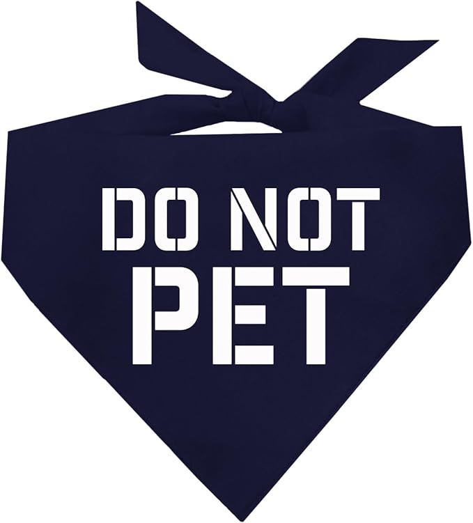 Do Not Pet Dog Bandana (Navy, OS 157)