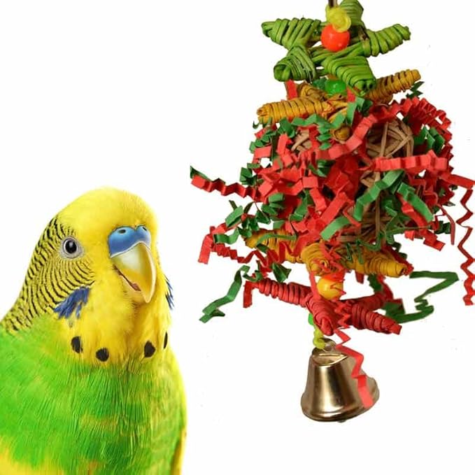 Super Bird Creations SB971 Xmas Crinkle Little Star Bird Toy, Small Bird Size, 6" x 2"