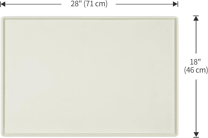 Dog Food Mat,Silicone Waterproof Food Tray,Non Slip Pet Bowl Mats Placemat,0.8" Raised Edge,Suitable for Most Small and Medium Sized Pets,28" x 18"