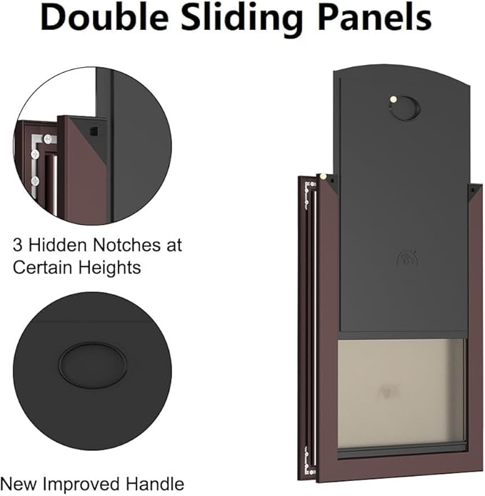 Rescumascer XL Dog Door for Door, Aluminum Extra Large Dog Door with Two Sliding Lock Panels, Large Pet Door for Dogs up to 220lbs