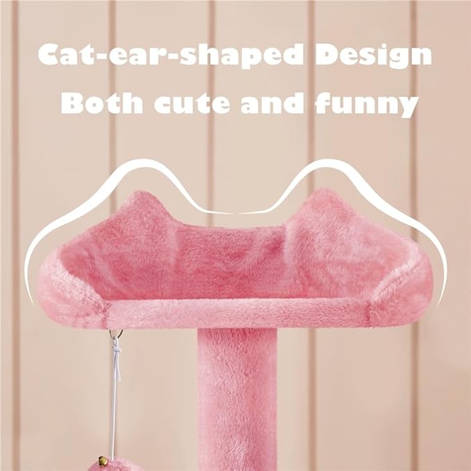 54 Inches Cat Tree Tower Condo Furniture, Cat Tower with Scratching Post, Multi-Level Climbing Tree Cat House Padded Plush Perch, Kittens Pet Play House, Light Gray