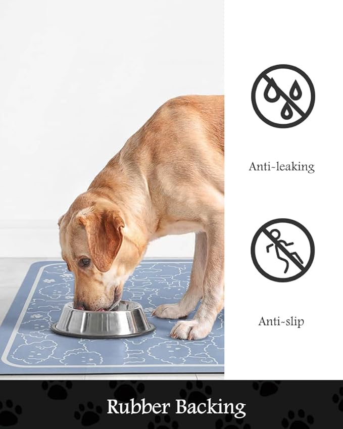 Pet Feeding Mat-Absorbent Dog Mat for Food and Water Bowl-No Stains Quick Dry Dog Water Dispenser Mat