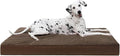 KSIIA Orthopedic Dog Bed Crate Waterproof Pet Mats for Large Dogs Deluxe Plush Washable Pet Bed with Egg Crate Foam & Removable Cover, 35 x 22 Inch, Brown