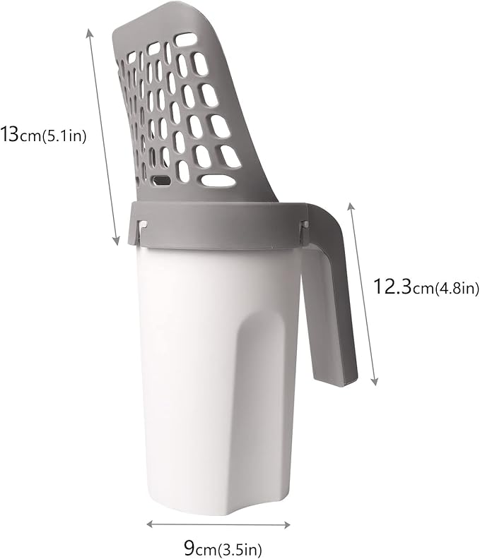 Pooper Scooper for Cat, Cat Litter Scoop with Bags, Integrated Detachable Deep Shovel Holder, Large Capacity Portable