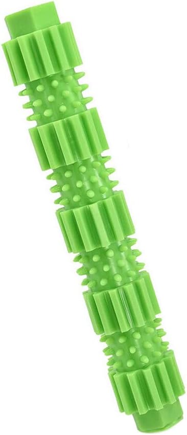 oAtm0eBcl Pet Dog Chew Toy, TPR Rubber Stick Puppy Chewy Toy for Aggressive Chewer, Teeth Cleaning & Slowing Feeding Toy for Dogs Green L
