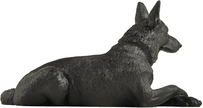 JFSM INC. 6" Black German Shepherd Dog Figurine – Hand-Painted Gift for Dog Lovers, Home Office Decor & Pet Bereavement Gift