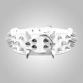 Serijoars Spiked Studded Dog Collar, PU Leather Dog Collar, Adjustable Pet Collars for Medium or Large Breed Pet (S, White5)
