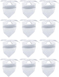 12 Pieces Sublimation Pet Bandanas White Heat Transfer Triangle Dog Scarf Blank Big Washable DIY Polyester Dog Bibs Kerchief Apparel Accessories for Dogs Puppy Cats (White-12Pack)