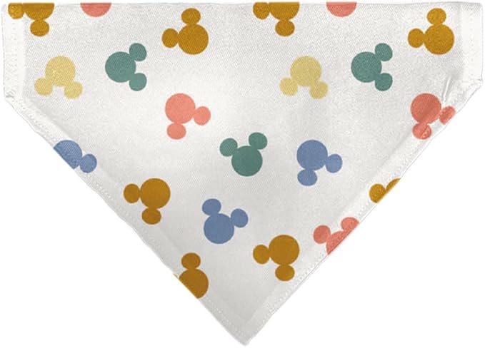 Disney Pet Bandana Mickey Mouse Ears Icon Scattered White Slip On Collar Bandana Only