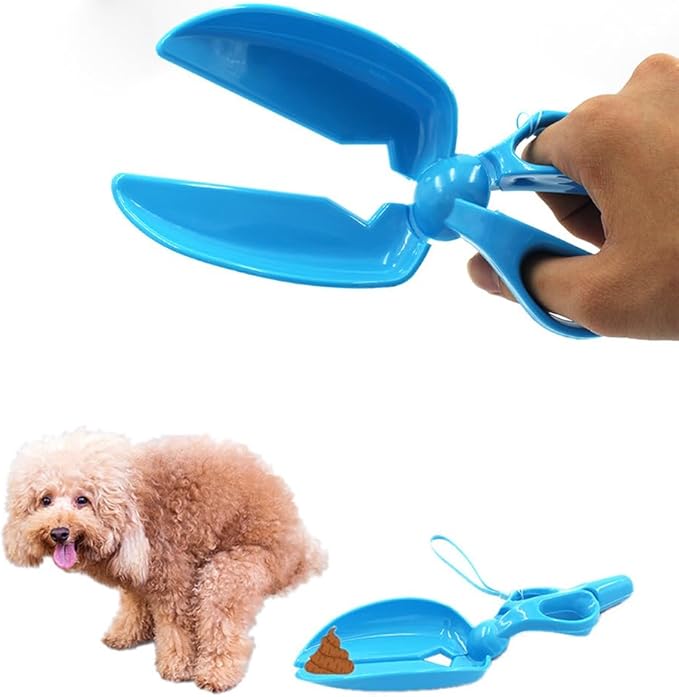 2 Pack Dog Pooper Scooper Mini Portable Pet Waste Poop Scissor Scoop Picker Shovel Cleaner for Doggie Doo Cat Litter Cleaning Tools Cleanup Outdoor Yard Garden Walks Trip