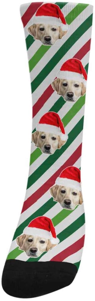 Custom Face Socks, Personalized Dog Lover Pet Photo Picture on Socks Unisex Athletic Crew Socks for Men Women