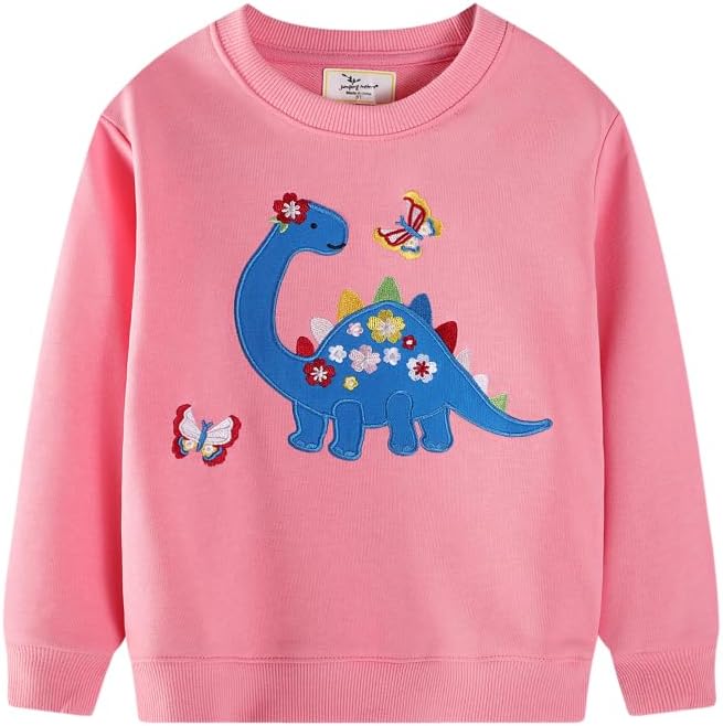 Toddler Baby Girls Cotton Sweater, Long Sleeve Crewneck Sweatshirt Pullover Kids Warm Clothing for Fall Winter