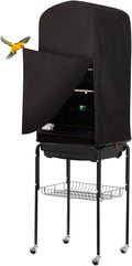 Colorday Good Night Bird Cage Cover for Large Bird Cage with Play Top (Patent Pending) (Black, 64")