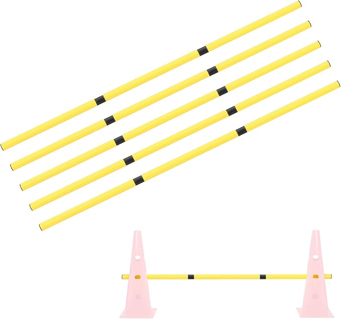 5 Pack Replacement Poles for Dog Agility Jumps Equipment Set, 41 Inches Long Each, No Cones