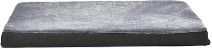 Amazon Basics Washable Dog Bed with Cooling Gel Memory Foam, Pressure-Relief Support for Dogs up to 50lbs, Non-Slip Bottom, Removable Cover, Large (35" x 22"), Grey