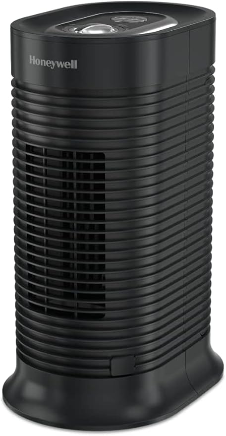 Honeywell HPA060 HEPA Tower Air Purifier, Airborne Allergen Reducer for Small Rooms (75 sq ft), Black - Wildlfire/Smoke, Pollen, Pet Dander, and Dust Air Purifier
