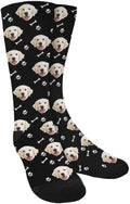 Custom Face Socks, Personalized Dog Lover Pet Photo Picture on Socks Unisex Athletic Crew Socks for Men Women