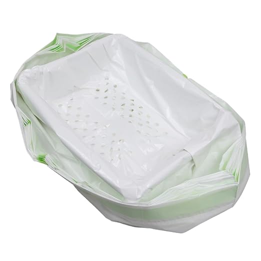 7pcs Cat Litter Filtering Bags Practical Pet Waste -up Pouches Automatic Closure for Easy Use for Litter Management White