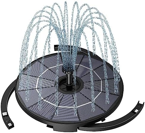 AISITIN DIY Solar Fountain Pump for Water Feature with 3.9ft Cord, Solar Bird Bath Fountain with 6 Nozzles, Solar Powered Water Floating Fountain for Bird Bath, Garden, Ponds Fish Tank, Outdoor