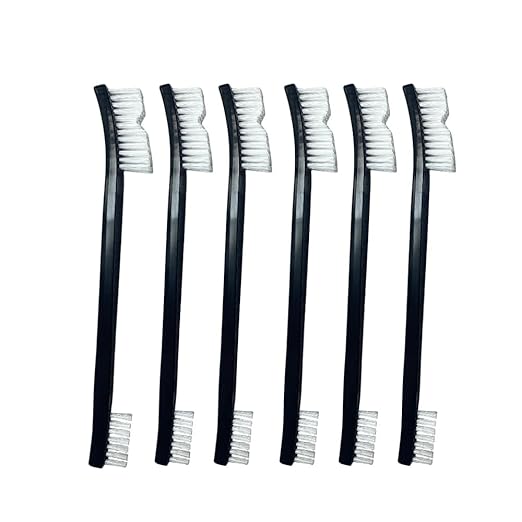 6-Pack Small Wire Brush Pro Kit: Nylon Bristles for Engines, Jewelry & Household Scrubbing – Chemical-Resistant & Heat-Resistant - Tackle Motorcycle Chains, Sinks & Sneakers, Gun Cleaning Brushes
