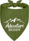 Adventure Buddy Green Dog Bandana, Funny Puppy Scarf Photo Prop for Explore Outdoor Adventure Hiking Camping Mountain, Unique Gifts for Pup Lover, for Ranger, Dog Scouts Bandana