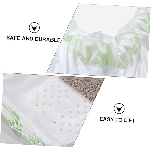 HANABASS 21pcs Cat Litter Filter Pouches Cat Waste Disposal Bags for Easy Cleaning White for Pet Owners and Litter Management