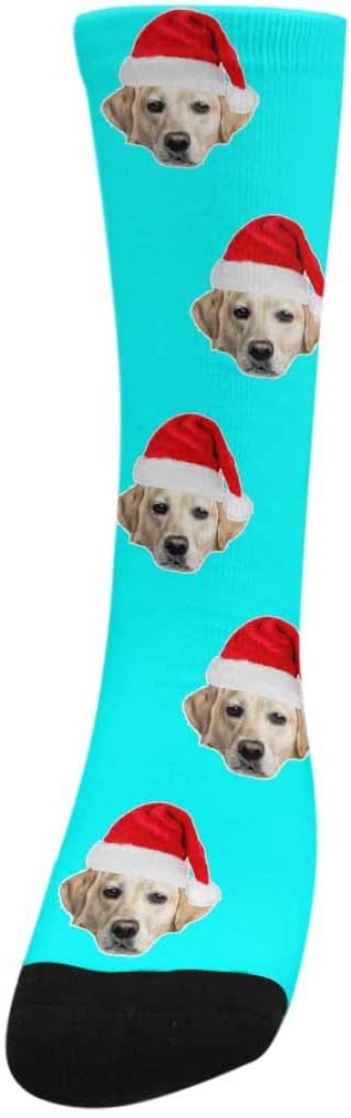 Custom Face Socks, Personalized Dog Lover Pet Photo Picture on Socks Unisex Athletic Crew Socks for Men Women