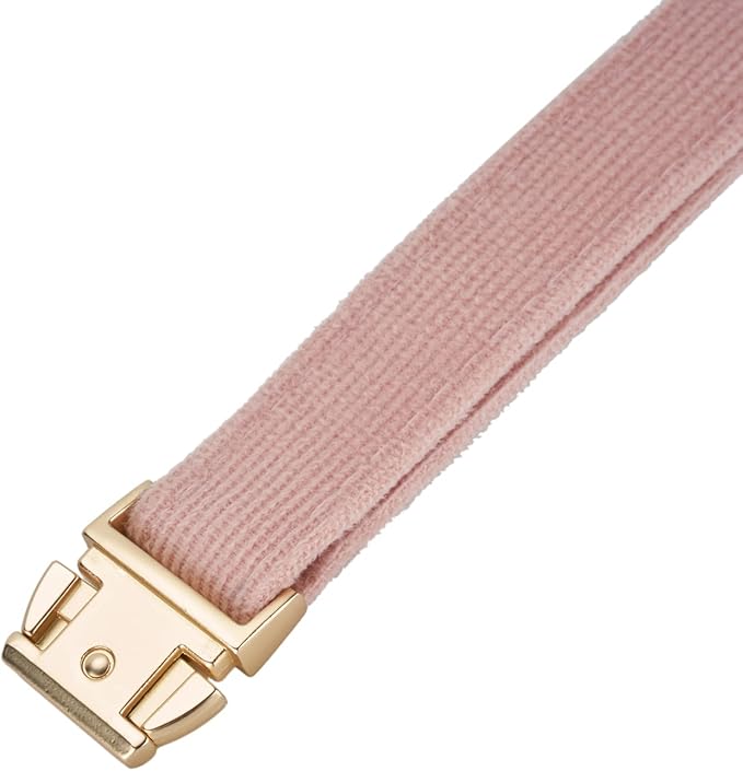 Soft Cotton Dog Collar with Metal Buckle Adjustable Heavy Duty Comfy Corduroy Collars for Small Medium Large Dogs,Light Pink,Large