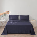 DUJUIKE Waterproof Bed Cover for Dog and Cats,Pet Hair Resistant Bed Sheet Cover, Protective Bed Liner Cover with 100% Waterproof Breathable Thin Fabric (Dark Navy, Super King 90 * 118 inch)