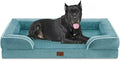 Comfort Expression Orthopedic Dog Bed for Extra Large Dogs 53x42 Inch, Waterproof Egg Crate Foam XXL Pet Bed with Removable Bolsters, Dog Couch with Washable Cover & Non-Slip Bottom, Washed Blue