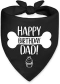 Happy Birthday Dad Funny Dog Bandana, Dog Scarf Accessory for Dad's Birthday Party Gifts, Party Pet Photo Prop Accessories for Dogs Lover Dad, Dogs Lovers Gifts for Men Husband Boyfriend