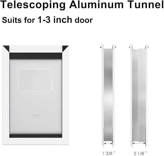 Rescumascer Aluminum XL Dog Door for Door, Extra Large Dog Door with Two Sliding Lock Panels, Pet Door for Dogs up to 220lbs