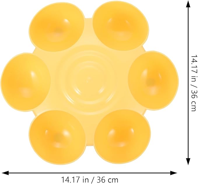 Multipurpose Pet Feeding Bowl 14X14X3.5 Inch Flower Shape Plastic Cat Dog Food Water Dish Multiple Cat Feeder for Easy Cleaning and Feeding