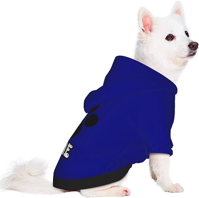 Custom Dog Hoodie Soft & Warm Design Your Own Personalized Photo Text Logo Name Dog Clothes for Puppy Sweatshirt Hooded for Small Medium Large Dogs Girl/Boy Cats Deepblue