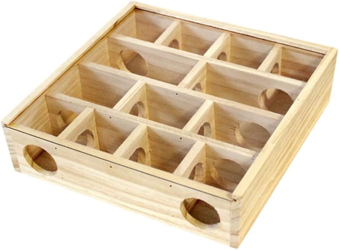 balacoo Hamster Toy Hamster Accessory Multi-Grid Mouse Maze Household Mouse Maze Chinchilla Maze Multi-Grid Maze Toy Pet Accessory Household Hamster Maze Hamster Maze Toy Wooden Mouse Maze