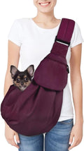 SlowTon Dog Carrier Sling - Thick Padded Shoulder Strap Adjustable Dog Carriers for Small Dogs, Puppy Carrier Purse for Pet Cat with Front Zipper Pocket Safety Belt Machine Washable, WR, S