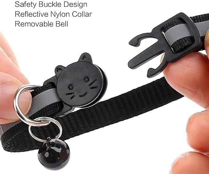 AirTag Cat Collar Breakaway – Reflective Kitten Collar with Holder for Apple AirTag, Bell, Adjustable Lightweight Nylon for Boy & Girl Cats (Fits 8.66–13.78 in)