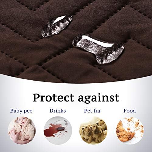 H.VERSAILTEX Reversible Sofa Slipcover Furniture Protector Water Resistant 2 Inch Wide Elastic Straps Sofa Cover Couch Covers Pets Kids Fit Sitting Width Up to 66" (Sofa: 75" x 110", Brown/Beige)