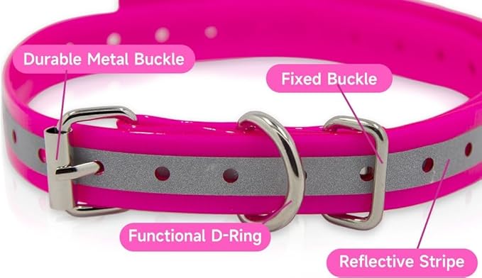Universal 27 ½” X ¾” Replacement Band Strap for Dog Training Collar - Adjustable Waterproof TPU for Remote E-Collar, Static/Vibration Shock Trainer, Fits Most Bark Control & Obedience Devices