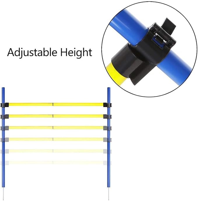 PAWISE Dog Agility Training Equipment, Complete Dog Obstacle Course Kit with Agility Tunnel, Adjustable Hurdle, Weave Poles & Pause Box, Outdoor Dogg Training Set for Backyard & Agility Sports