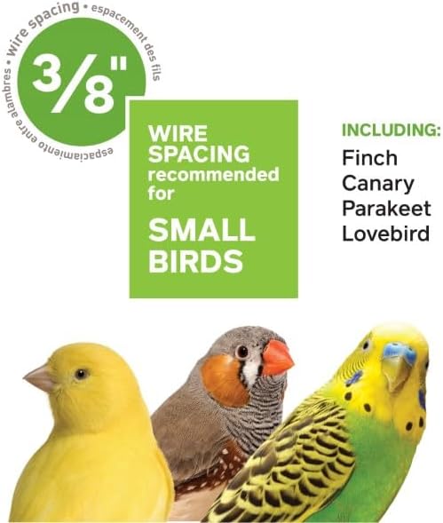 Prevue Pet Parakeet Manor Bird Cage with Handle - Versatile Carrier for Home or Travel, Small Bird Accessories, Easy Storage, Ideal for Canaries, Budgies, Finches, Parakeets, and More - Black