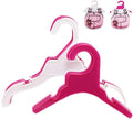 Pet Clothing Hanger, 10PCS Plastic Anti-Skid Dog Puppy Cat Clothes Clothing Rack for Small Animals (White, L)
