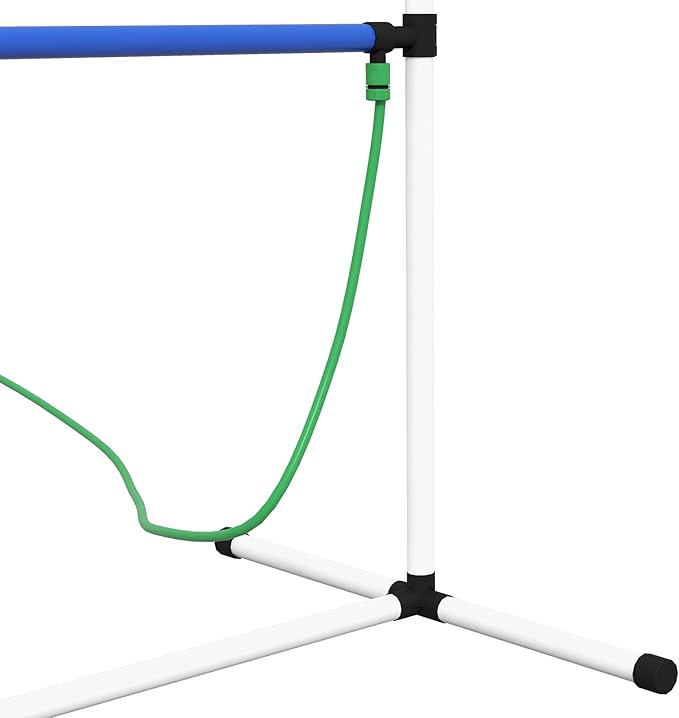 PawHut 4 Piece Dog Agility Training Equipment Set with Spray Water Tube, Dog Agility Set with Adjustable Height Hurdles, Whistle, Carry Bag, White