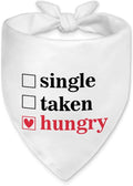 Funny Valentine's Day Dog Bandana, Single Taken Hungry Checklist Dog Bandana, Single Party Pet Scarf Accessories for Dogs Boys Girls Puppies, Cute Valentine's Birthday Gifts for Pet Mom Dad